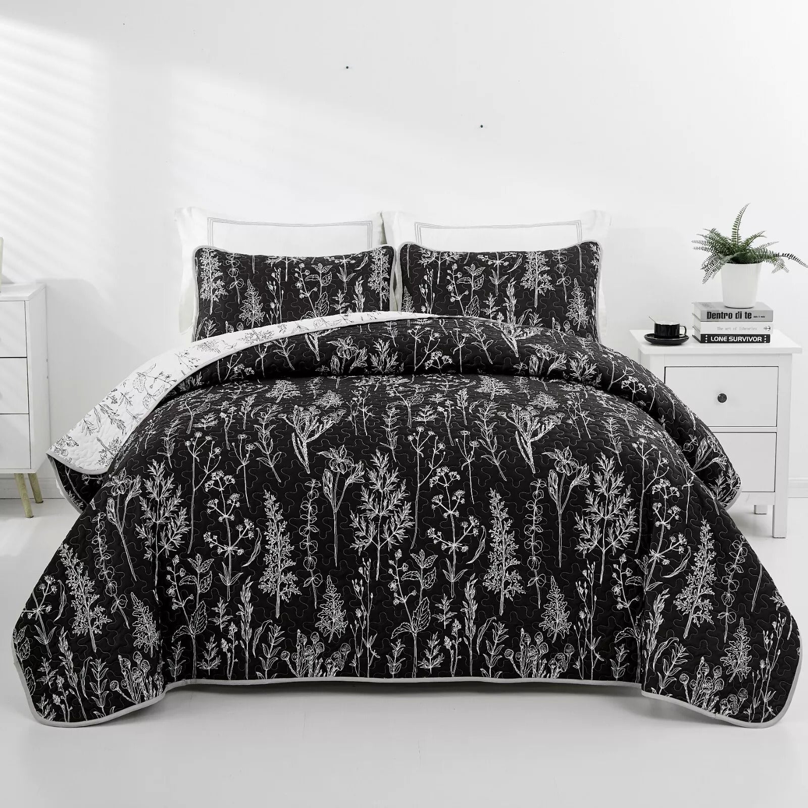 Blankets & Throws: Cultured Quilted Coverlet and Pillowcases Set: Style Meets Functionality - Queen size