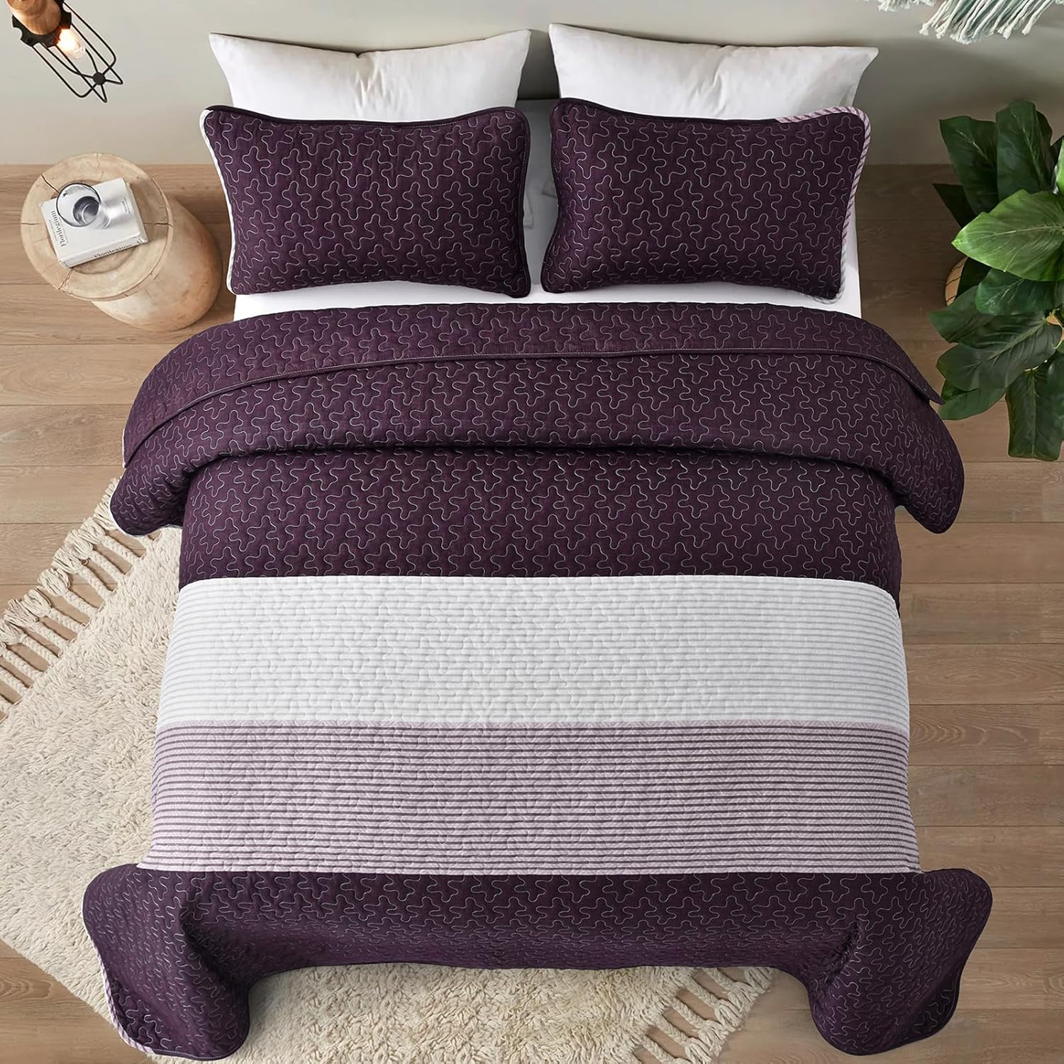 Blankets & Throws: Radiant Quilted coverlet and pillowcovers set: Brighten Any Room - Queen size
