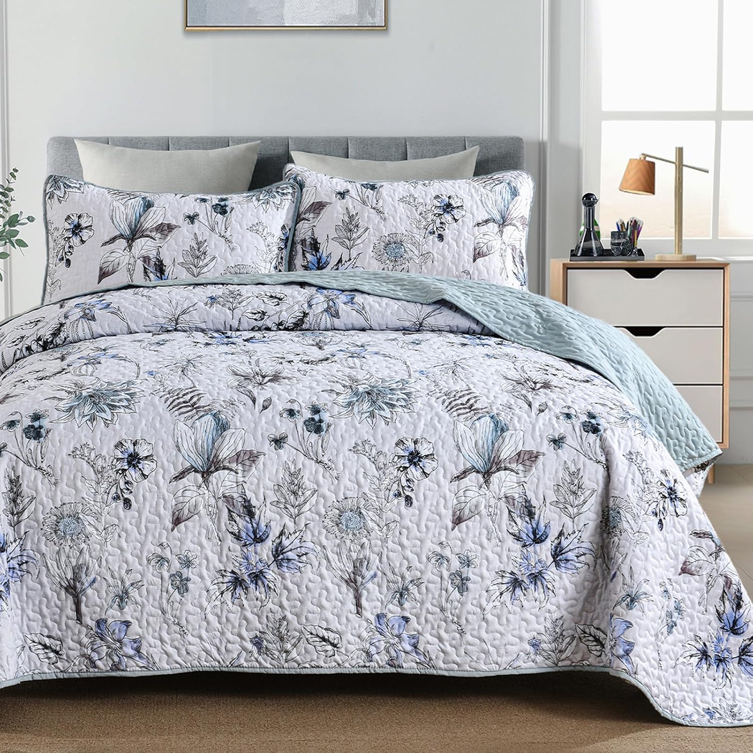 Blankets & Throws: Yearning Quilted coverlet and pillowcovers set: For a Better Night's Sleep - Queen size