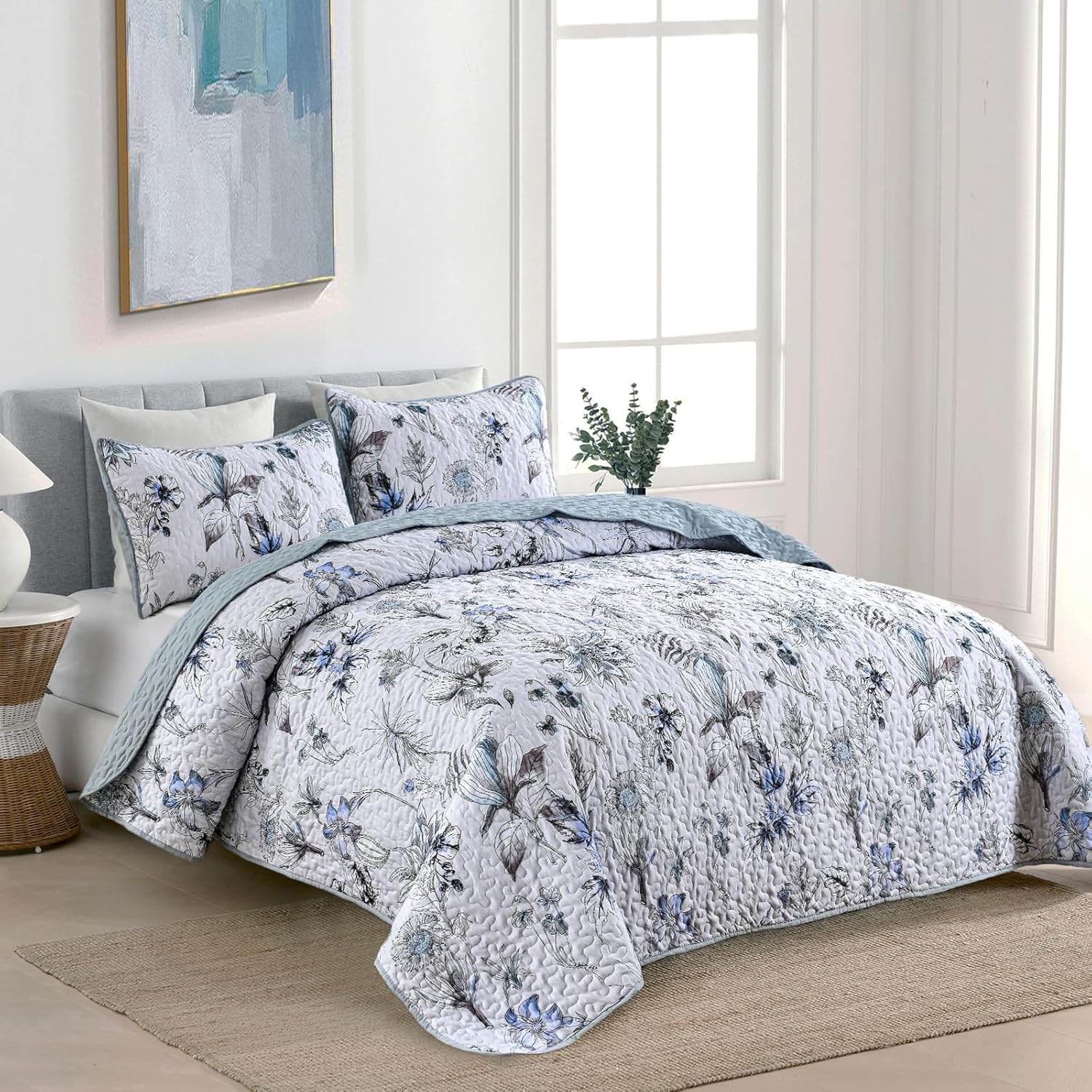 Blankets & Throws: Yearning Quilted coverlet and pillowcovers set: For a Better Night's Sleep - Queen size