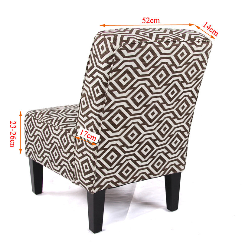 Kitchen & Dining Chairs: Cafe Lounge Couch Ramie Cotton Fabric Accent Dining Relax Chair Pub Seating Brown New