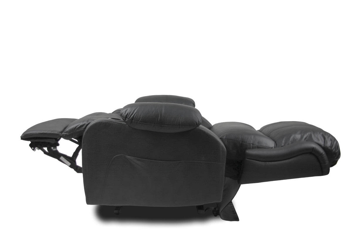 Sofas & Sofa Beds: Recliner Lift Heat Massage Armchair Sofa Leather 2 Motor Chair Black