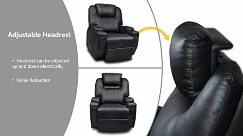 Sofas & Sofa Beds: Recliner Lift Heat Massage Armchair Sofa Leather 2 Motor Chair Black