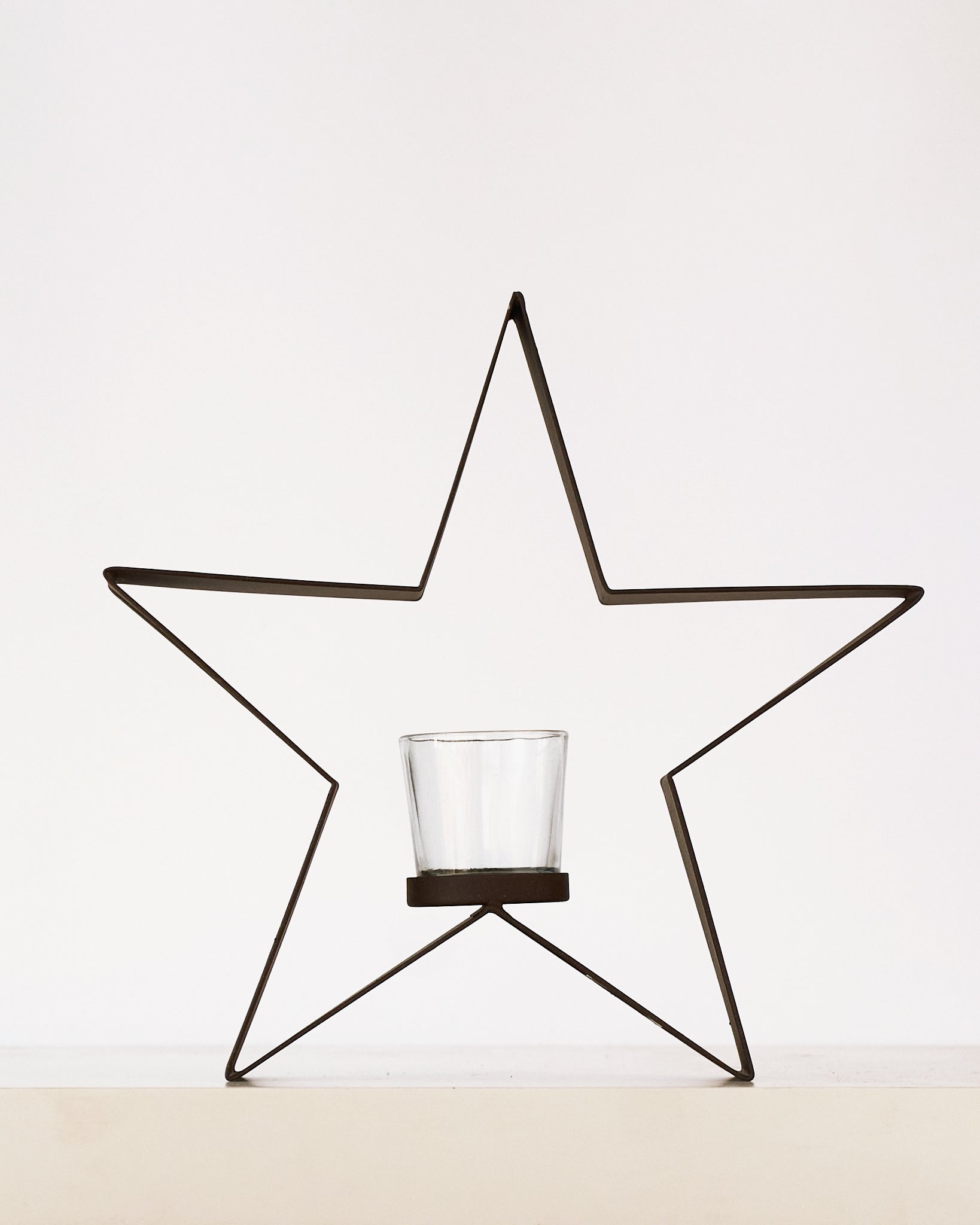 Candle Accessories: casa-verde-shaker-star-with-votive-rust-29-x-5-x-27cm