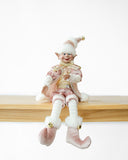 Christmas Decorations: LUXURY CHRISTMAS ELF PINK GOLD 51CM