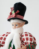 Christmas Trees: LUXURY CHRISTMAS CAROLLER ELF GREEN/RED 65CM