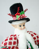 Christmas Trees: LUXURY CHRISTMAS CAROLLER ELF GREEN/RED 65CM