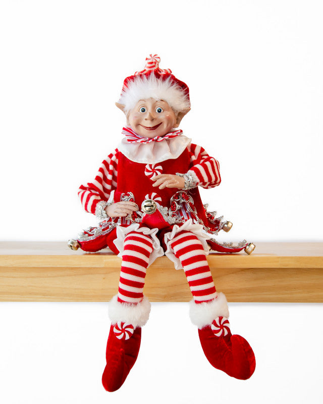 Christmas Decorations: CHRISTMAS CANDY STRIPE BOY ELF RD/WH 65CM