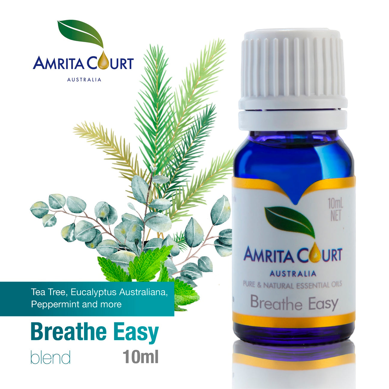 Perfume & Cologne: Amrita Court Pure and Essential Oils Breathe Easy 10ml