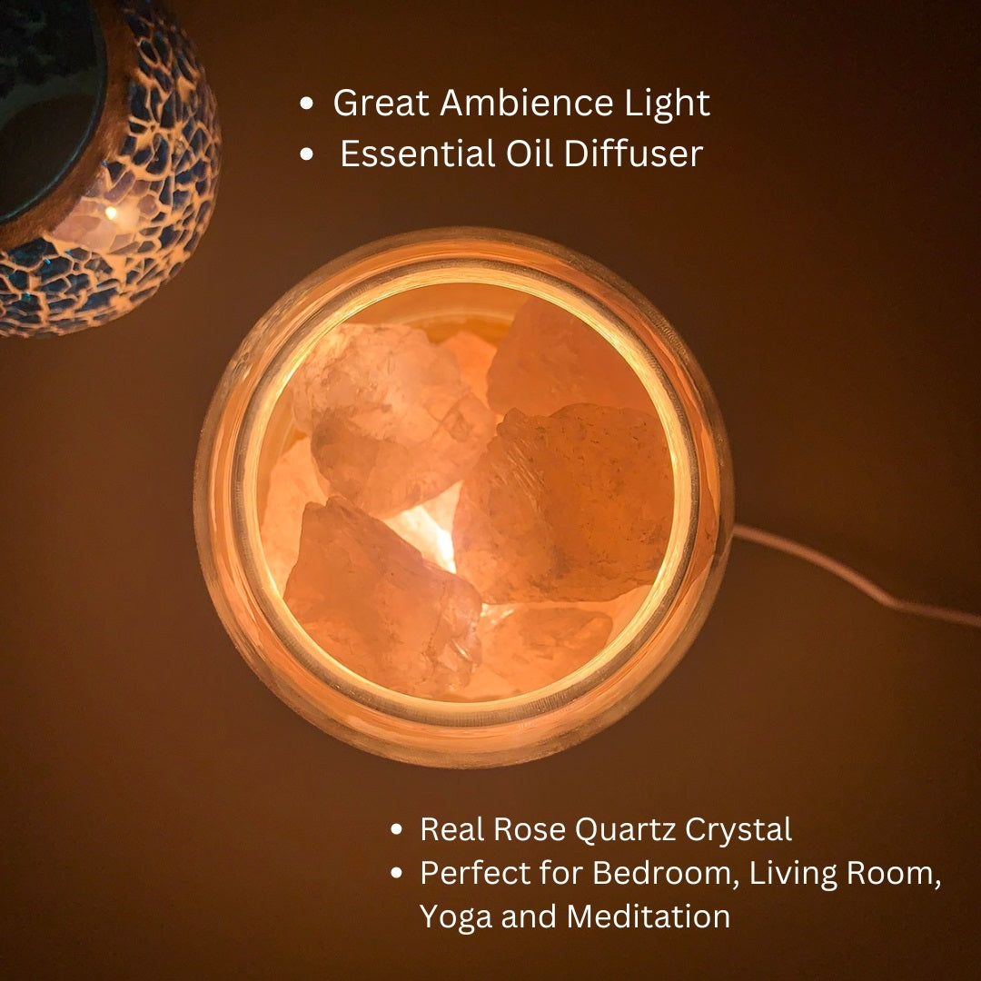 Aroma Diffusers: Aurora Crystal Diffuser - Rose Quartz