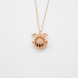 Women's Jewellery: Gift Box - Angel Ball Rose Gold Aroma Necklace + Purify Oil Blend