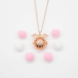 Women's Jewellery: Gift Box - Angel Ball Rose Gold Aroma Necklace + Purify Oil Blend