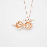 Women's Jewellery: Gift Box - Angel Ball Rose Gold Aroma Necklace + Purify Oil Blend