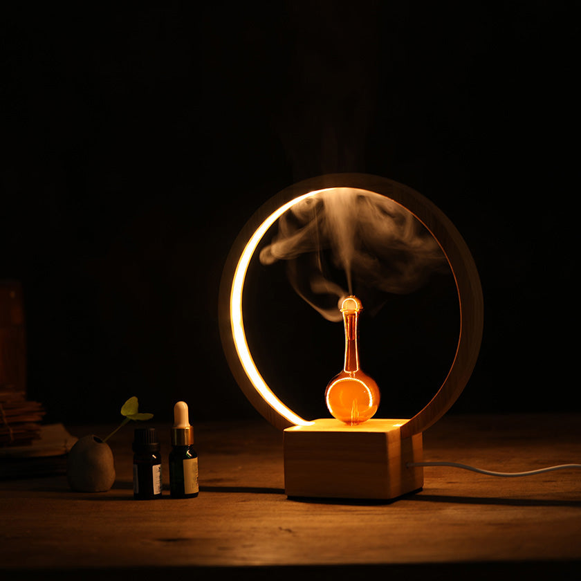 Aroma Diffusers: LUNA (Nebuliser+Ringlight) - Waterless Diffuser | Essential oil Burner | Aromatherapy| Home Fragrance