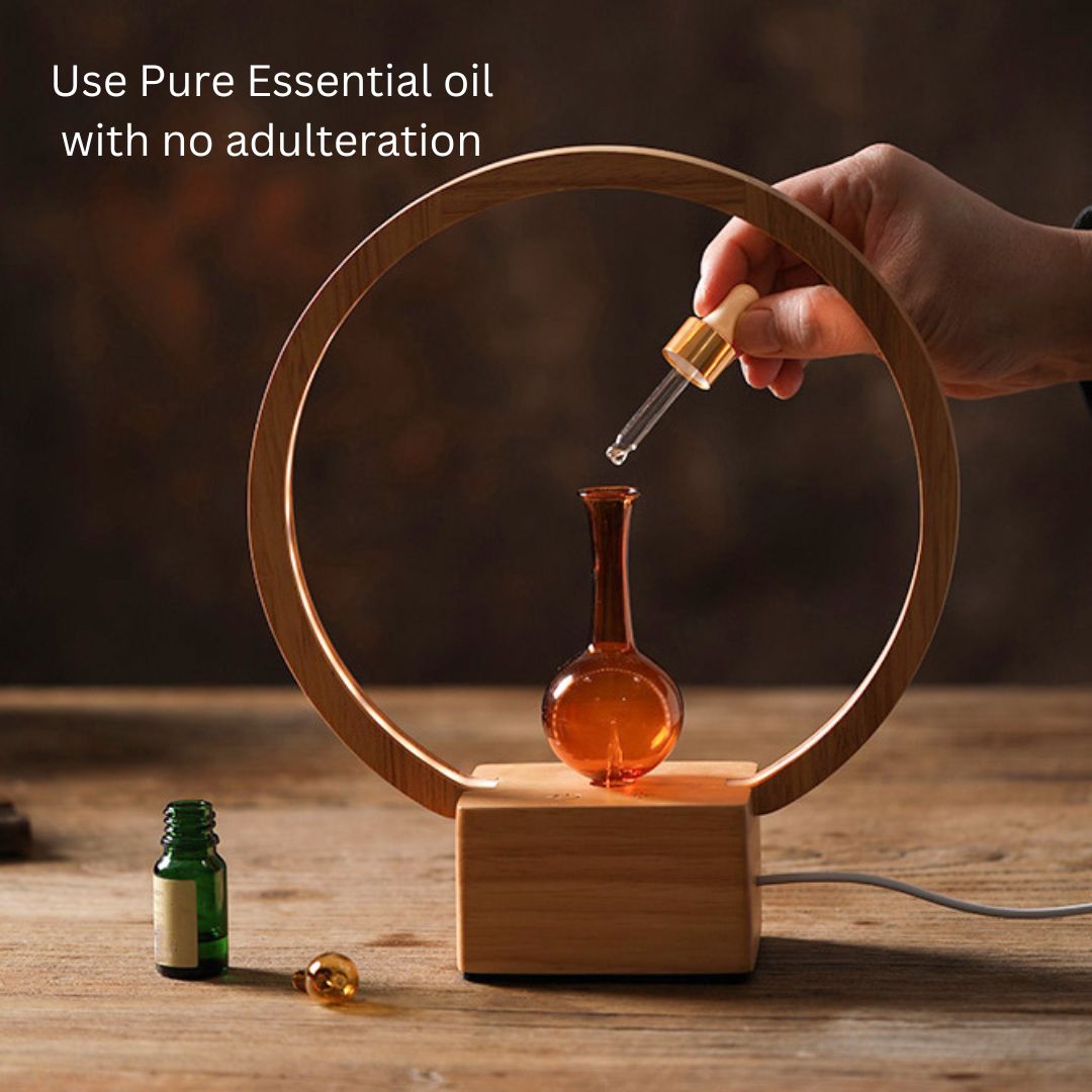 Aroma Diffusers: LUNA (Nebuliser+Ringlight) - Waterless Diffuser | Essential oil Burner | Aromatherapy| Home Fragrance