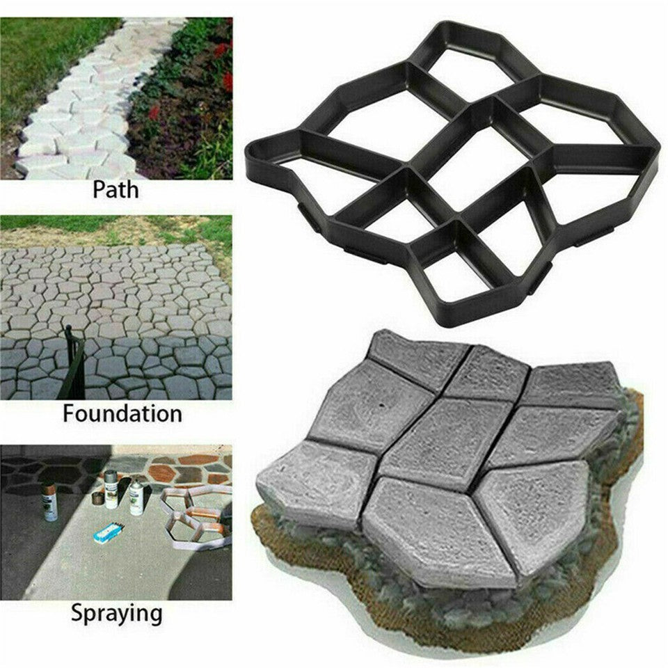Gardening Accessories: DIY Path Maker Concrete Mould Paver Patio Garden Brick Slab Pavement Cement Mold