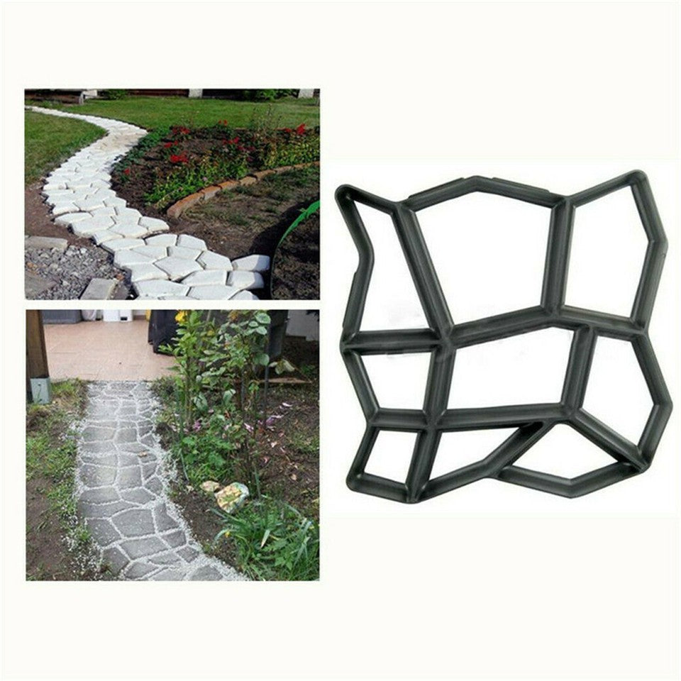 Gardening Accessories: DIY Path Maker Concrete Mould Paver Patio Garden Brick Slab Pavement Cement Mold