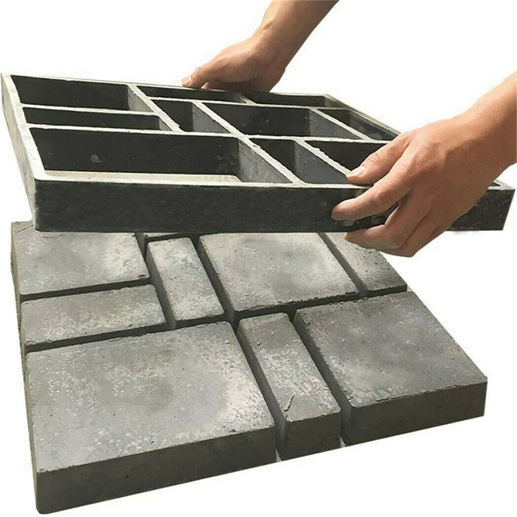Gardening Accessories: 10Grids Garden Paving Brick Patio Concrete Slabs Maker Path Driveway Stone Mould