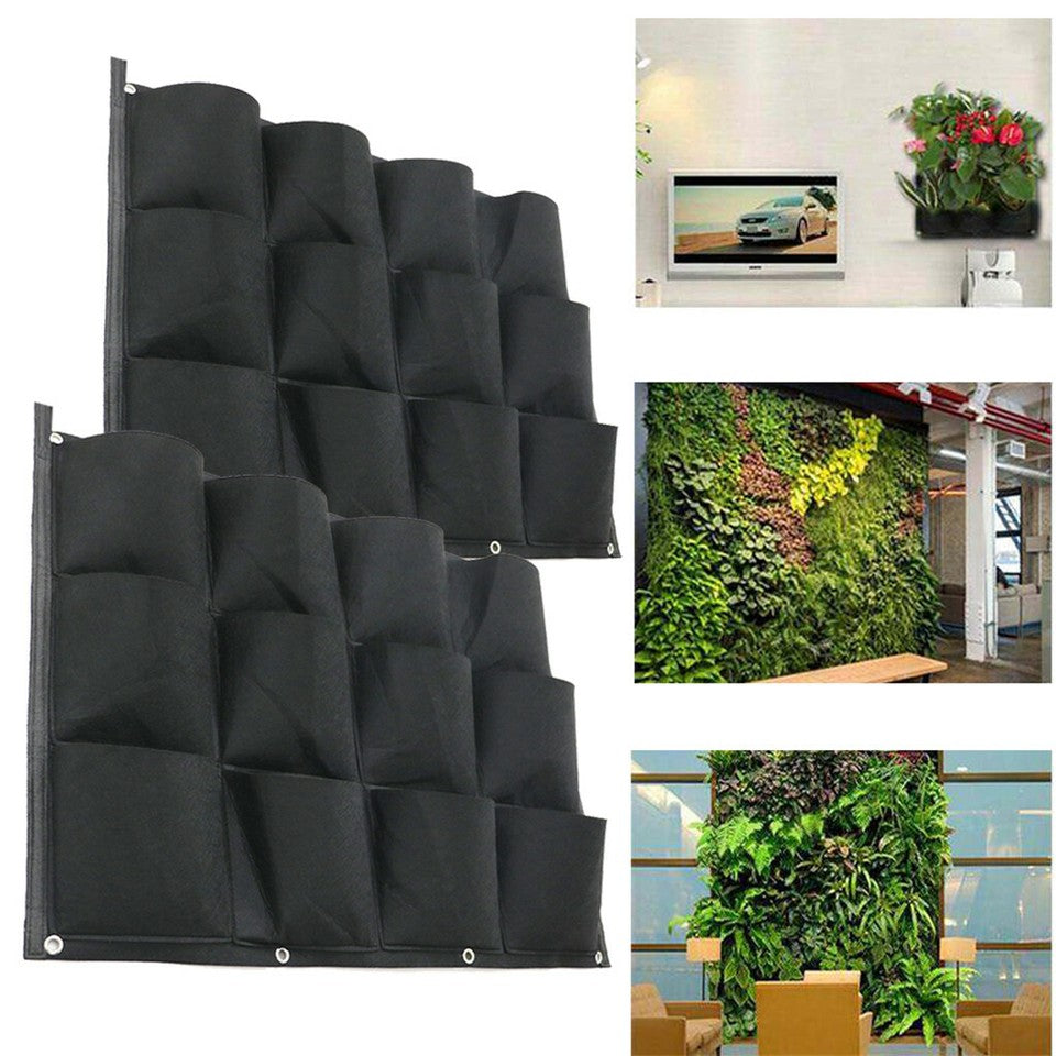 Garden Beds & Planters: 24Pocket Vertical Garden Planter Wall Hanging Herbs Plant Seed Bag Home Decor AU