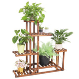 Gardening Accessories: 6-Tier Rustic Wooden Step Plant Stand