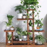 Gardening Accessories: 6-Tier Rustic Wooden Step Plant Stand