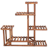Gardening Accessories: 6-Tier Rustic Wooden Step Plant Stand
