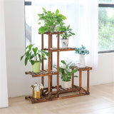 Gardening Accessories: 6-Tier Rustic Wooden Step Plant Stand