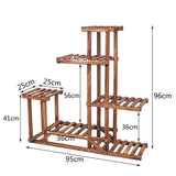 Gardening Accessories: 6-Tier Rustic Wooden Step Plant Stand