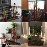 Gardening Accessories: 6-Tier Rustic Wooden Step Plant Stand