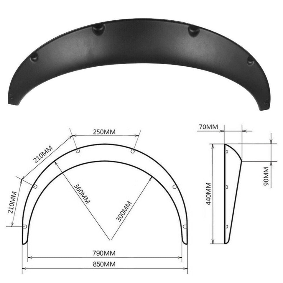 Car Mounts: 4 Pcs Universal Car Fender Flares Flexible Durable Body Wheel Extra Wide Arches