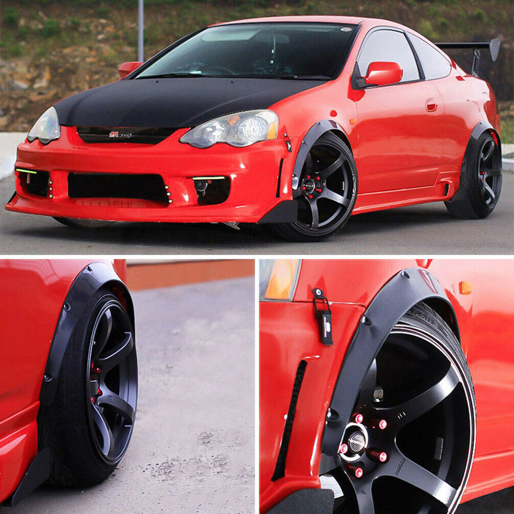 Car Mounts: 4 Pcs Universal Car Fender Flares Flexible Durable Body Wheel Extra Wide Arches