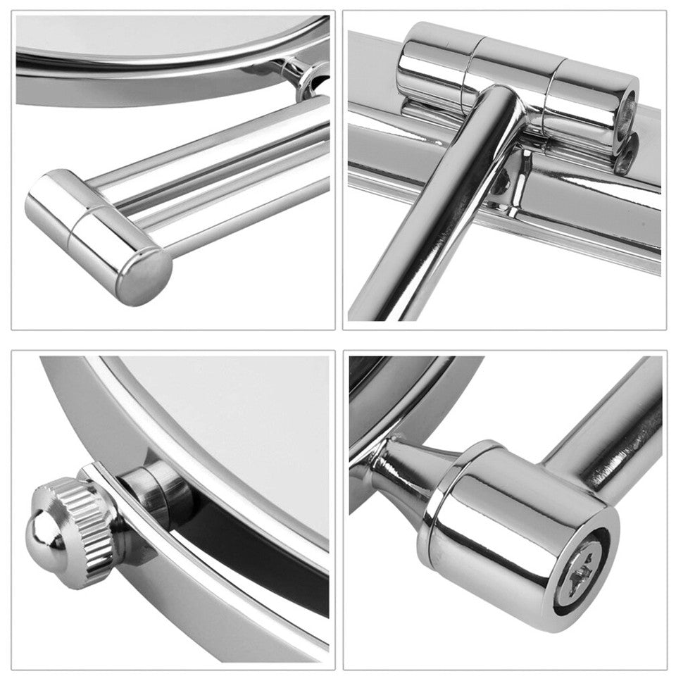Mirrors: Fin Bath Mirror 1X/5X Magnification Wall Mounted Adjustable Makeup Mirror Arm Extend