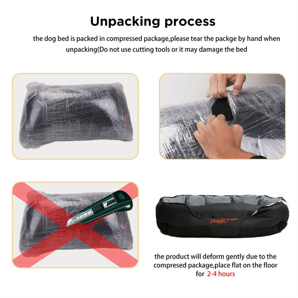 Dog Beds: Thick Orthopedic Pet Bed Water-Resistant Cushion