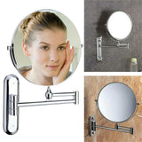 Makeup Mirrors: Extendable Wall-Mounted Makeup Mirror with 10× Magnification, Double-Sided