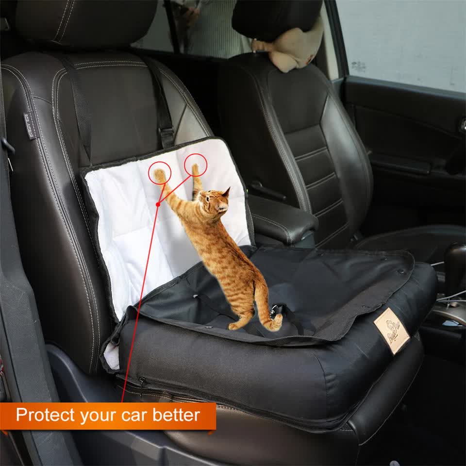 Small Waterproof Dog Car Seat Bed with Safety Belt