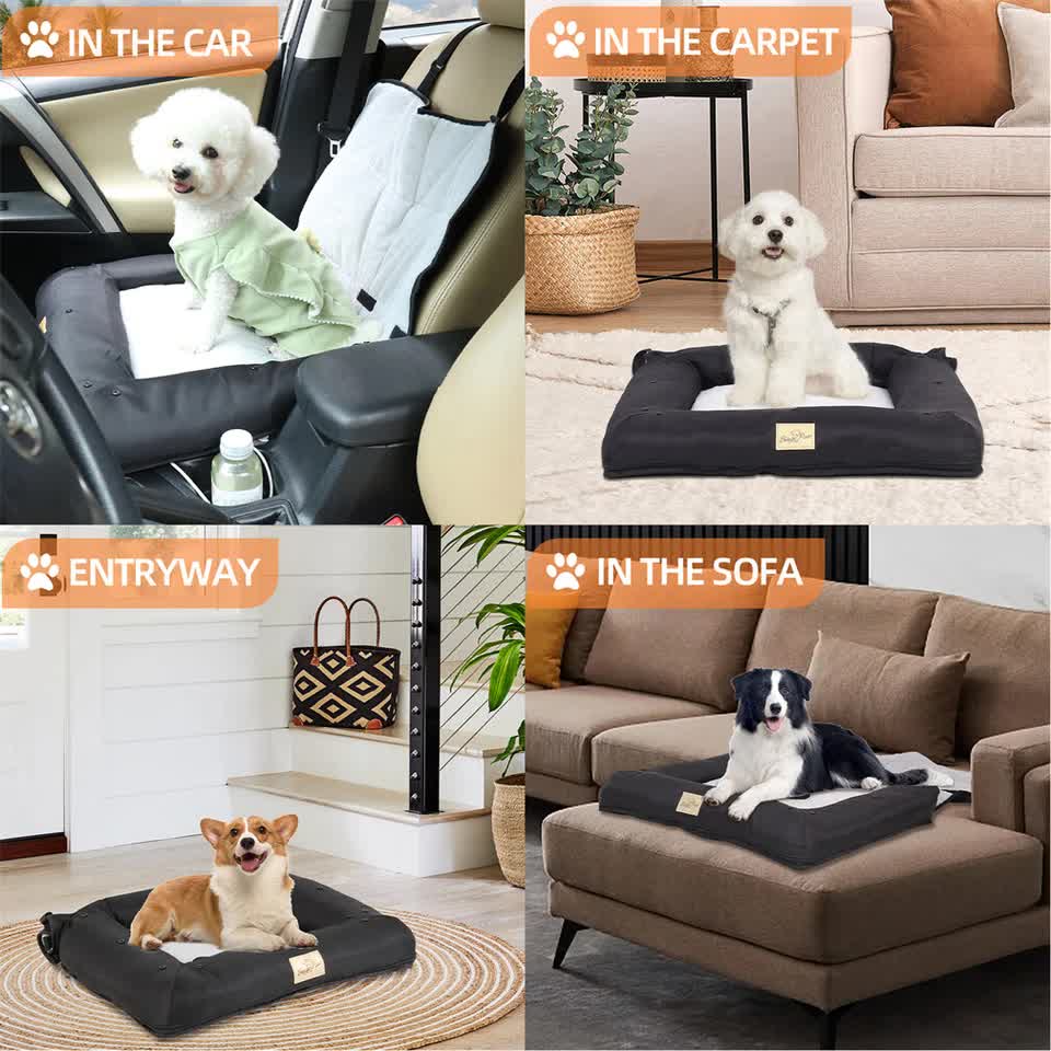 Small Waterproof Dog Car Seat Bed with Safety Belt