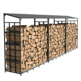 Gardening Accessories: FIN Heavy Duty Firewood Log Rack Large Storage Holder Shed Rack Outdoor Garden Yard