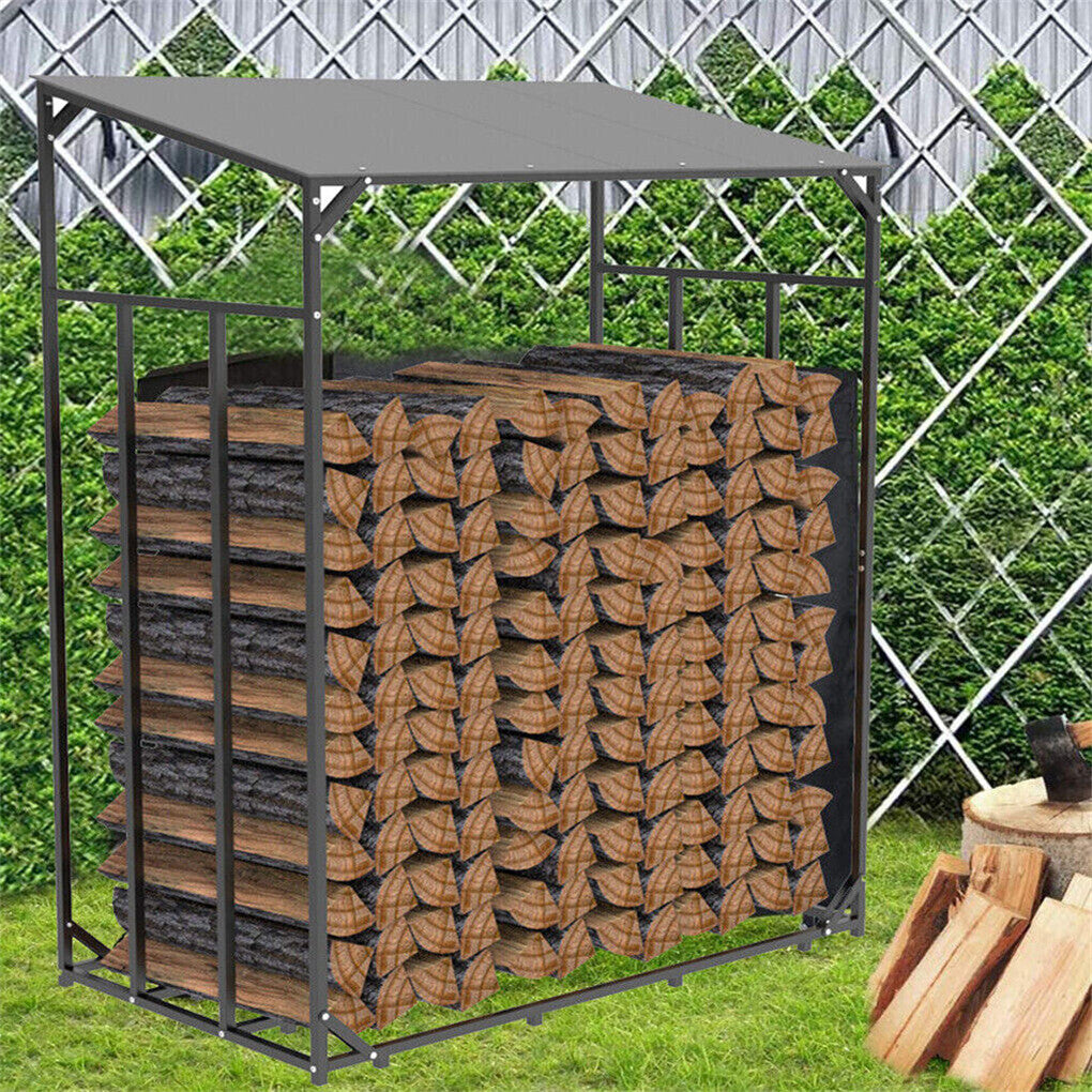 Gardening Accessories: FIN Heavy Duty Firewood Log Rack Large Storage Holder Shed Rack Outdoor Garden Yard