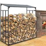 Gardening Accessories: FIN Heavy Duty Firewood Log Rack Large Storage Holder Shed Rack Outdoor Garden Yard
