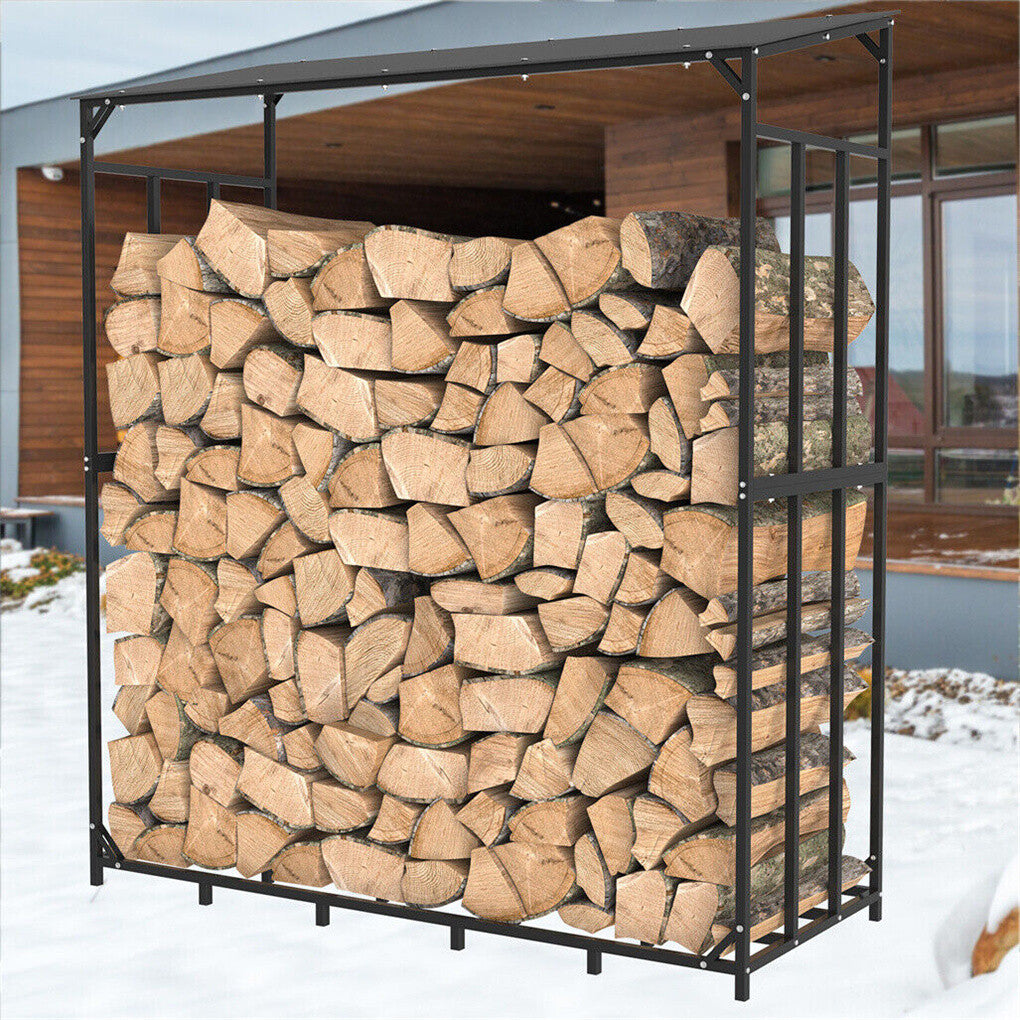 Gardening Accessories: FIN Heavy Duty Firewood Log Rack Large Storage Holder Shed Rack Outdoor Garden Yard