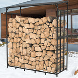 Gardening Accessories: FIN Heavy Duty Firewood Log Rack Large Storage Holder Shed Rack Outdoor Garden Yard