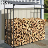Gardening Accessories: FIN Heavy Duty Firewood Log Rack Large Storage Holder Shed Rack Outdoor Garden Yard