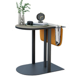 Side Tables: Luxury C Shaped End Table Small Accent Table Faux Leather Top With Storage Bag
