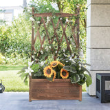 Garden Beds & Planters: Extra Large Wooden Raised Plant Bed Garden Elevated Planter Box with Trellis