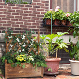 Garden Beds & Planters: Fin Large Wooden Planter Box Stand Flowerpot Box W/ Trellis Support Patio Lattice