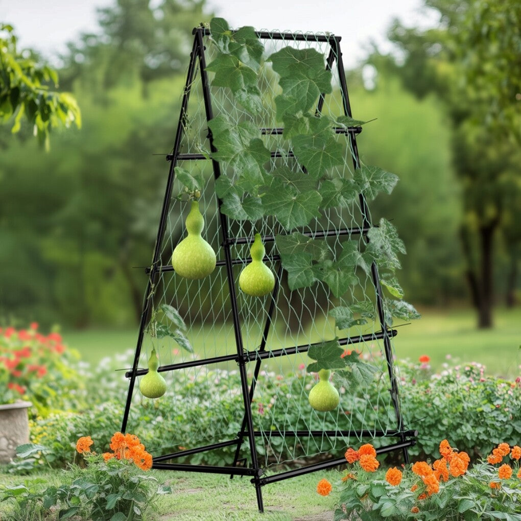 Garden Beds & Planters: FIN Metal Garden Trellis Arch Climbing Plants Grow Support Frame with Ground Spikes