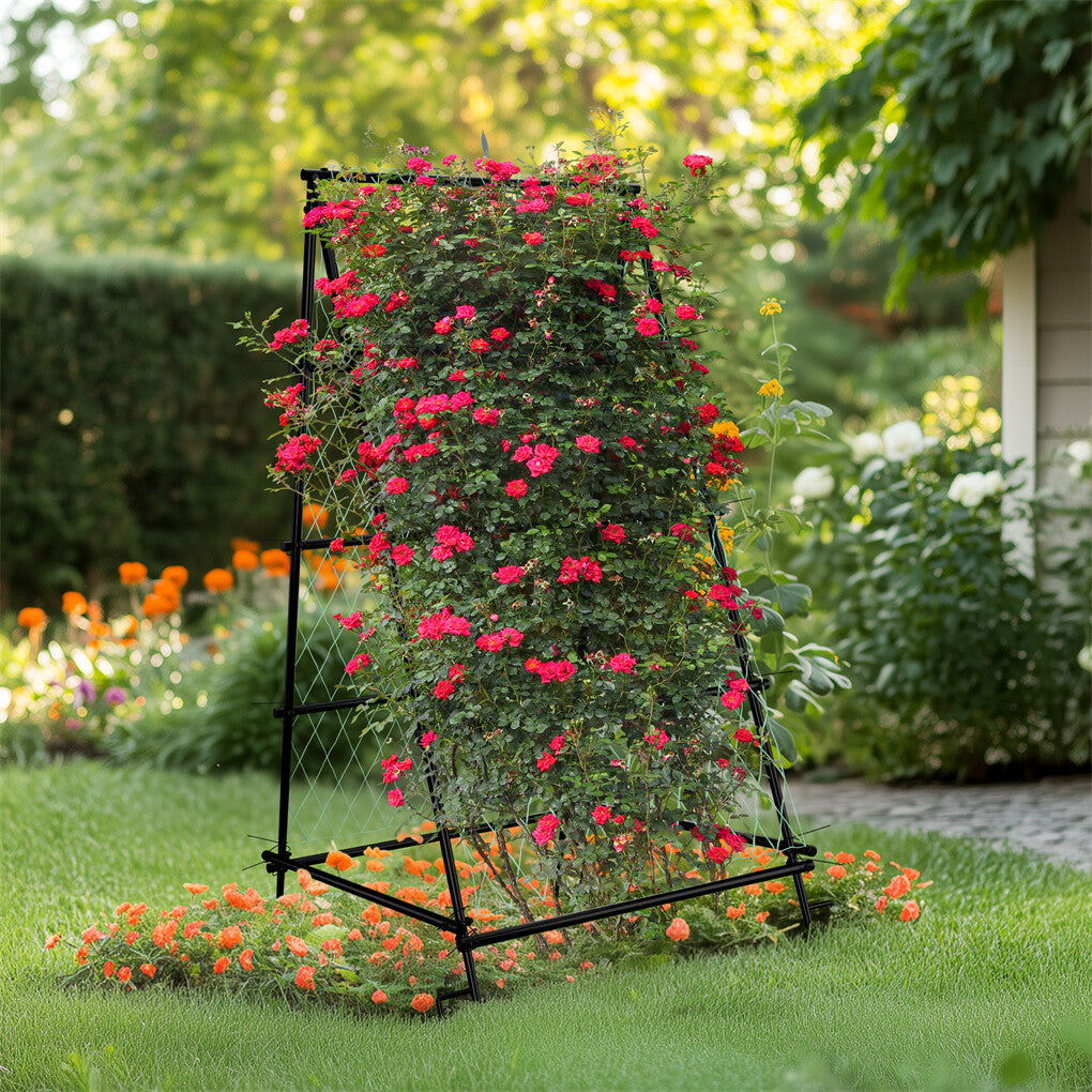 Garden Beds & Planters: FIN Metal Garden Trellis Arch Climbing Plants Grow Support Frame with Ground Spikes
