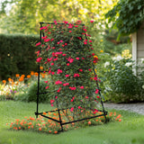 Garden Beds & Planters: FIN Metal Garden Trellis Arch Climbing Plants Grow Support Frame with Ground Spikes