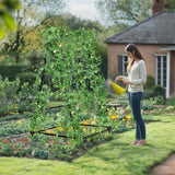 Garden Beds & Planters: FIN Metal Garden Trellis Arch Climbing Plants Grow Support Frame with Ground Spikes
