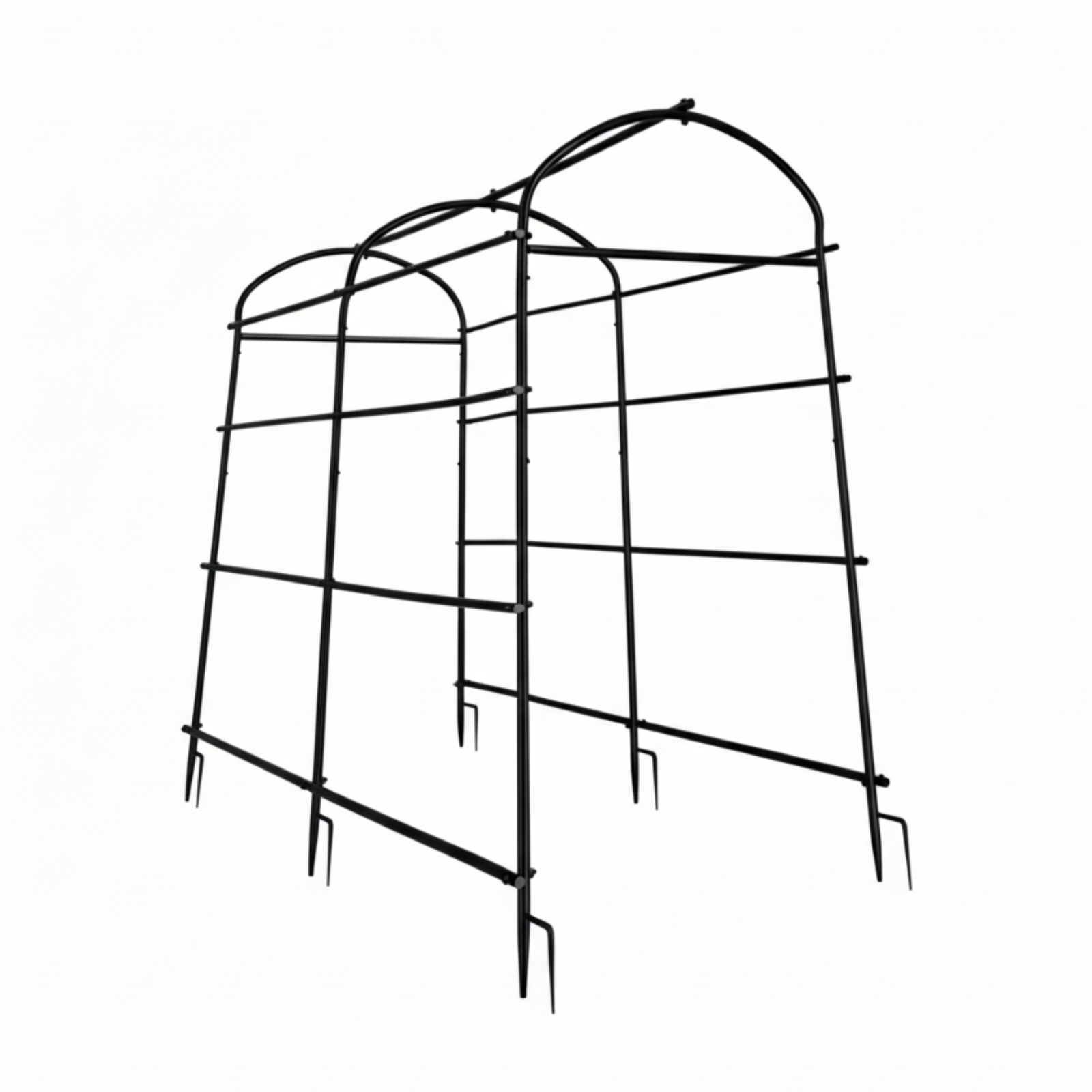 Garden Beds & Planters: P&P Black & Green U-Frame Metal Garden Trellis with Nylon Netting Heavy Duty Plant Support Size XL